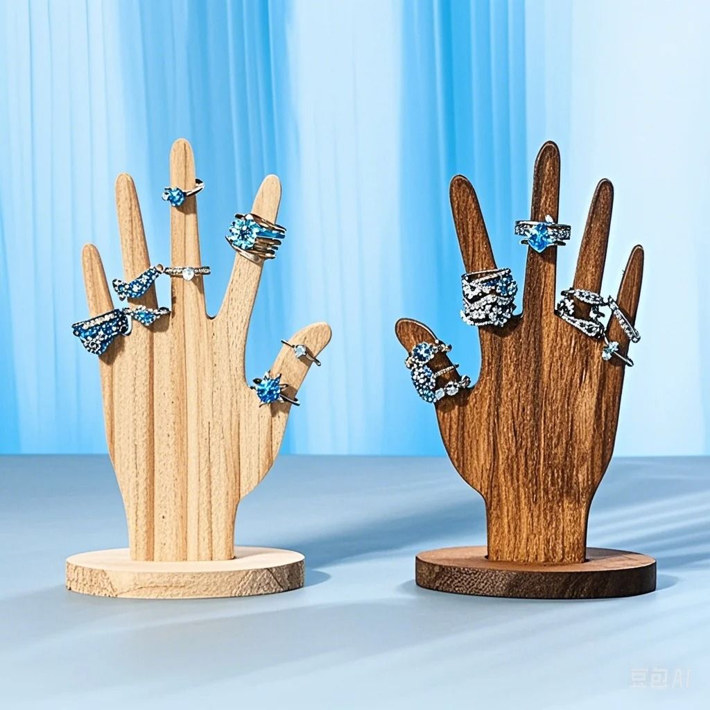 Hand Jewelry Display Stand Wooden Ring and Bracelet Holder