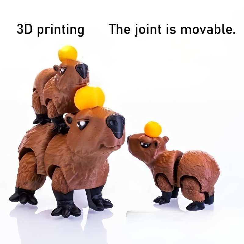 Movable Printed Capybara Figurine Capybara Action Figure for Home Decor, Perfect Christmas Gift