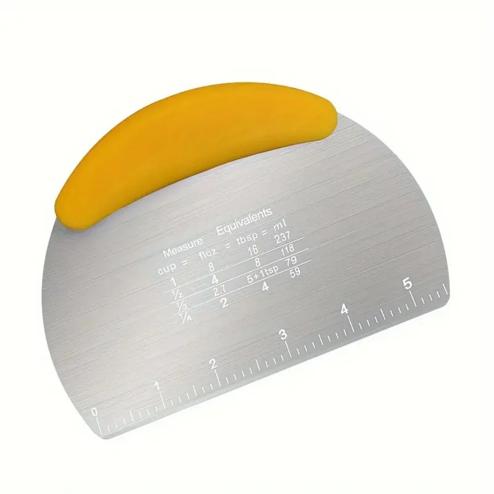 Stainless Steel Bench Scraper & Pastry Cutter with Measuring Scale, Precision Dough & Baking Tool