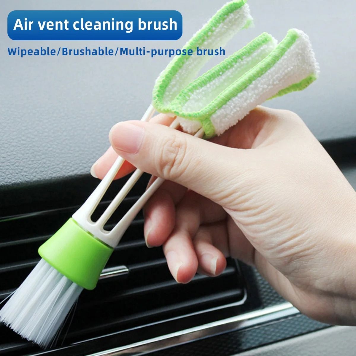 Dual-Head Microfiber Car Vent & Gap Cleaner