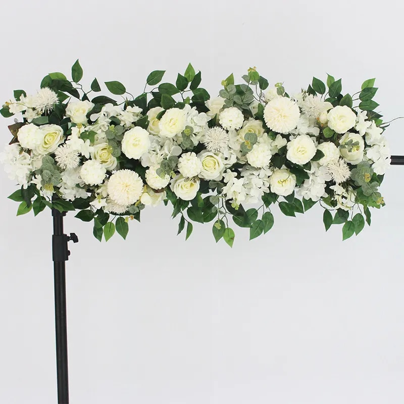 DIY Wedding Flower Wall Decoration: Silk Peonies Rose Artificial Floral Row Decor for Arch Backdrop - 50/100cm