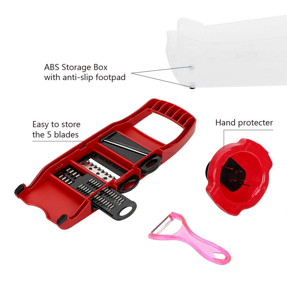 Mandoline Slicer & Vegetable Cutter Set Multi-function Kitchen Gadget for Slicing, Dicing, and Grating Fruits.