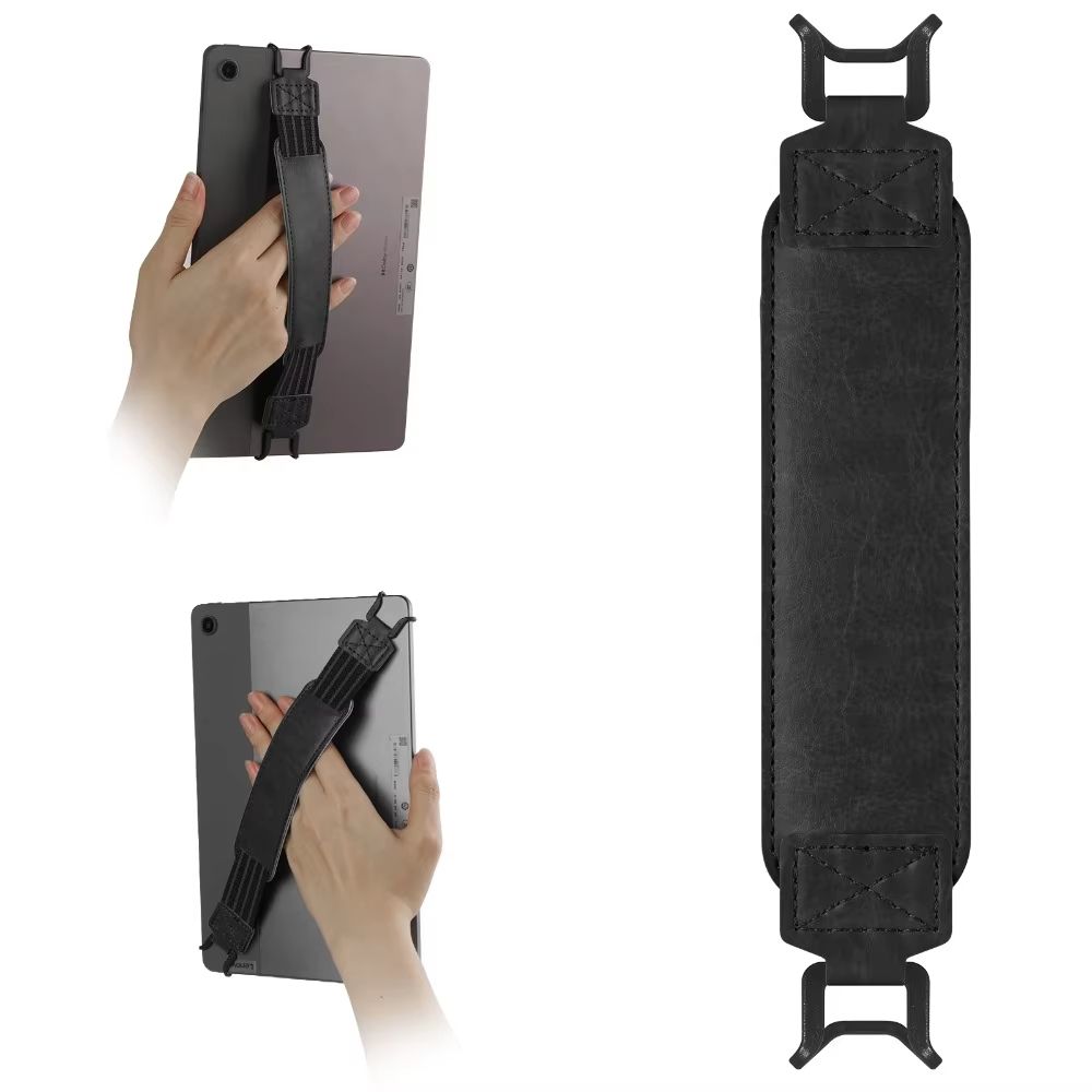 Universal Leather Tablet Hand Strap With Anti-Slip Finger Grip Holder