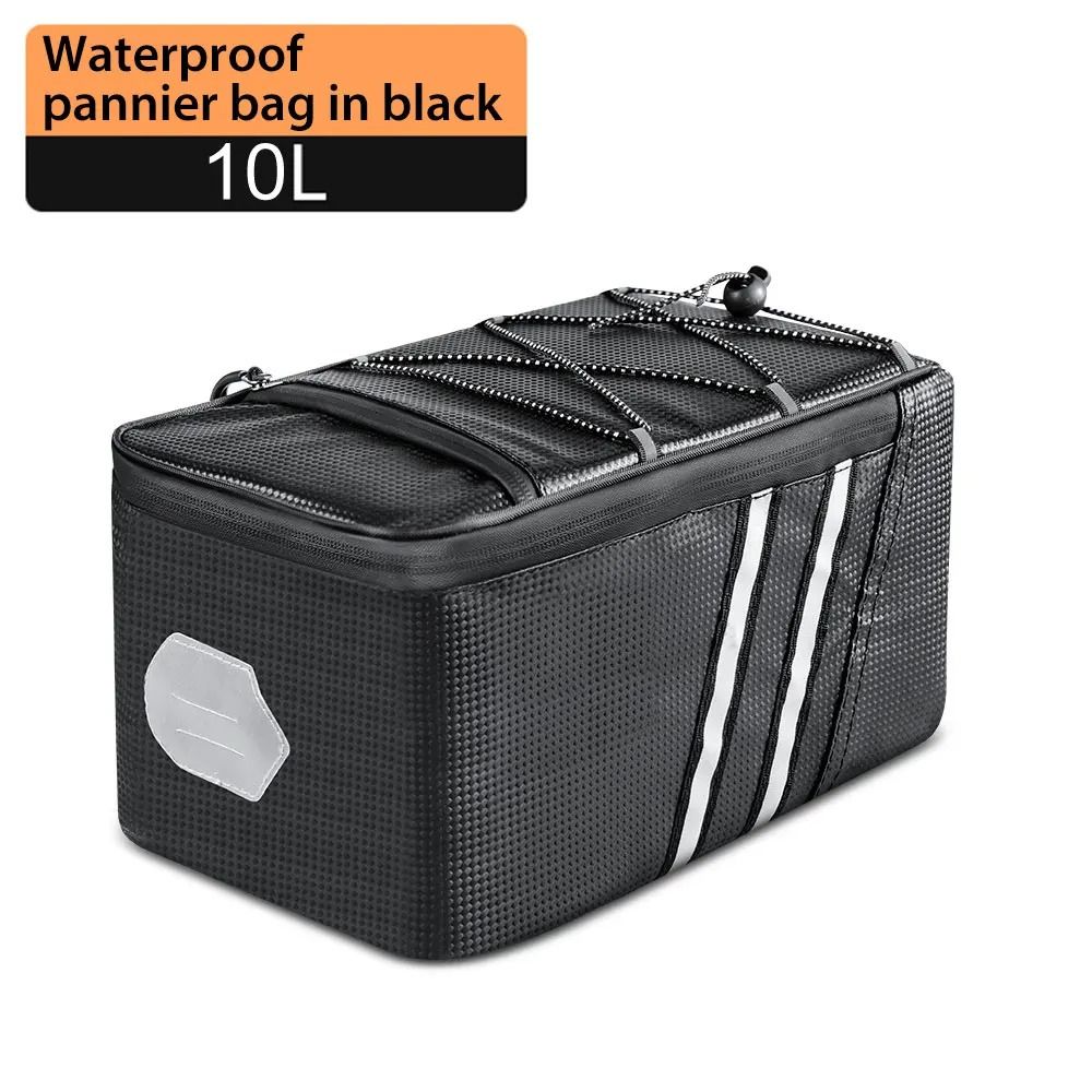Waterproof Bicycle Rear Seat Bag with Large Capacity and Rain Cover