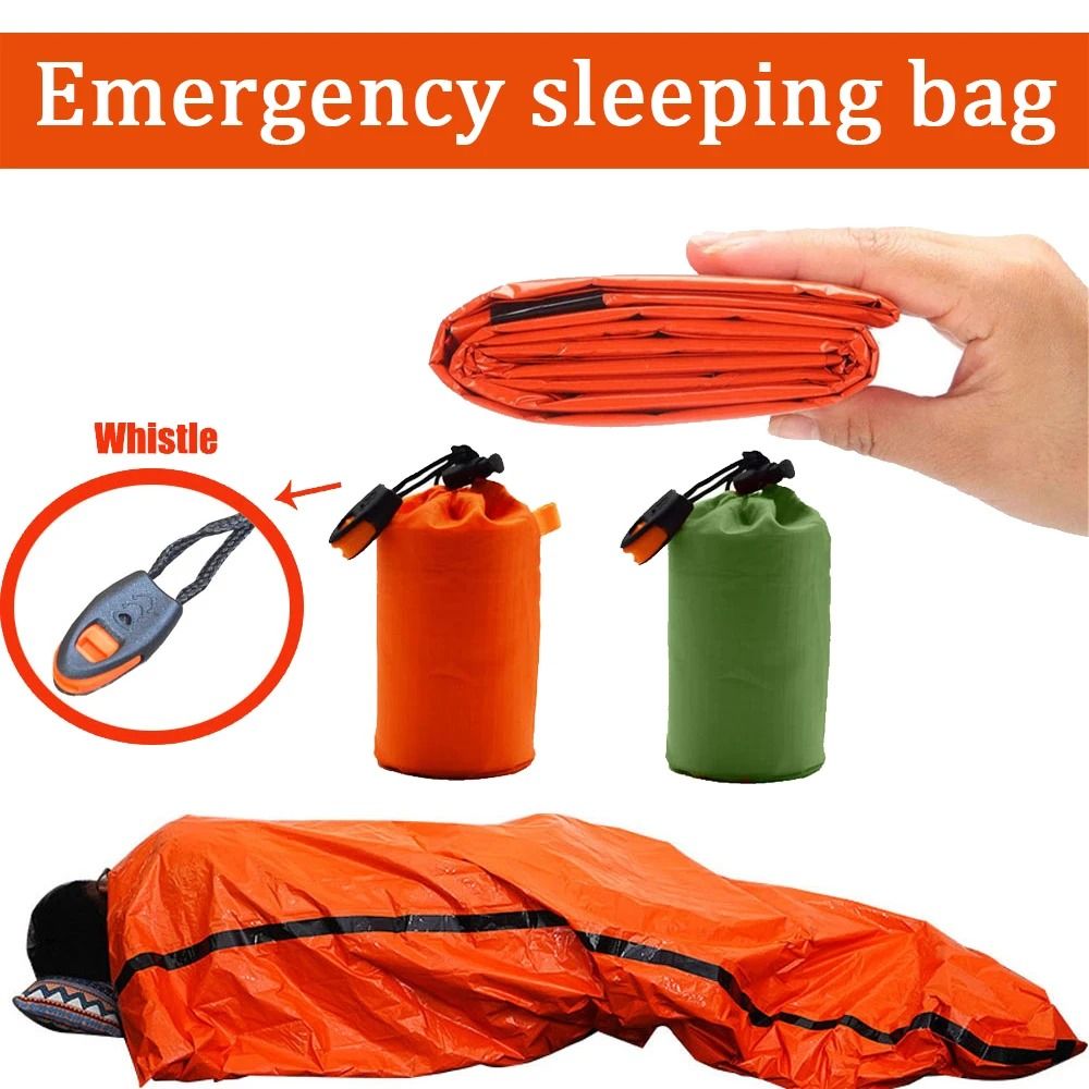 Portable Waterproof Emergency Survival Sleeping Bag – Thermal Mylar Blanket for Camping, Rescue, and First Aid