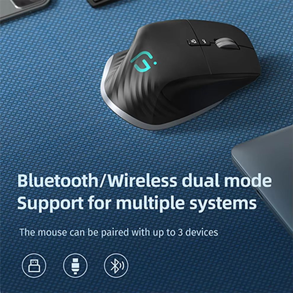 FluxCharge Dual-Mode RGB Gaming Mouse – Bluetooth & 2.4 G Rechargeable