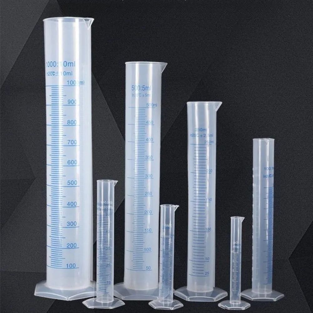 ClearMeasure 4-Piece Graduated Cylinder Set - Transparent Laboratory Measuring Cups for Precise Use