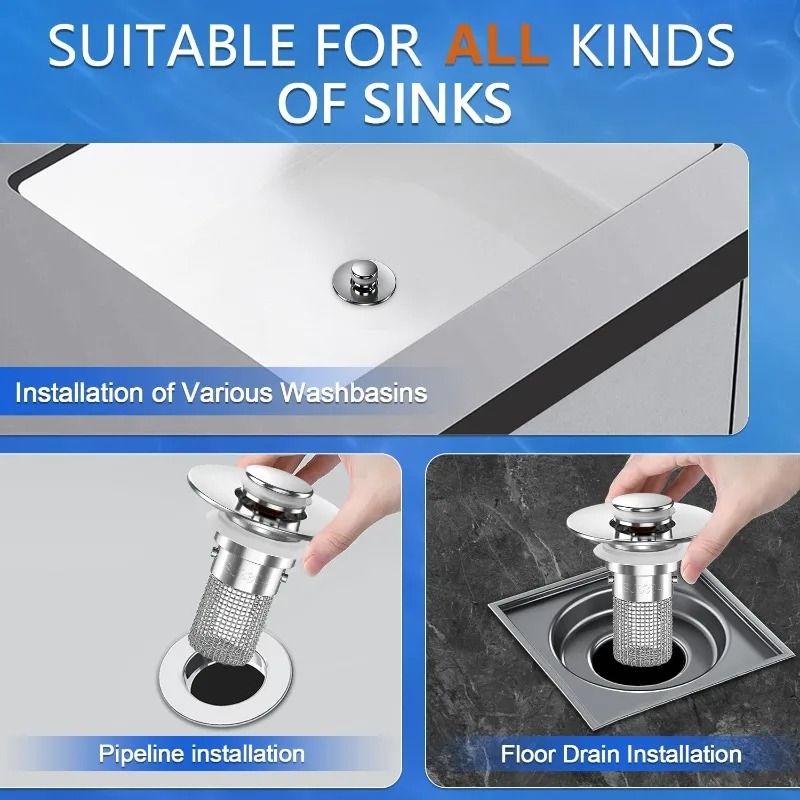 Professional Stainless Steel Pop Up Sink Drain Strainer