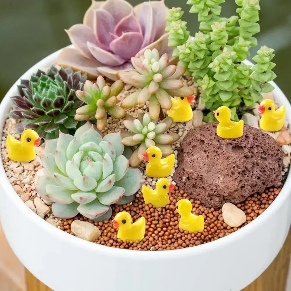 Mini Resin Duck Figurines Set