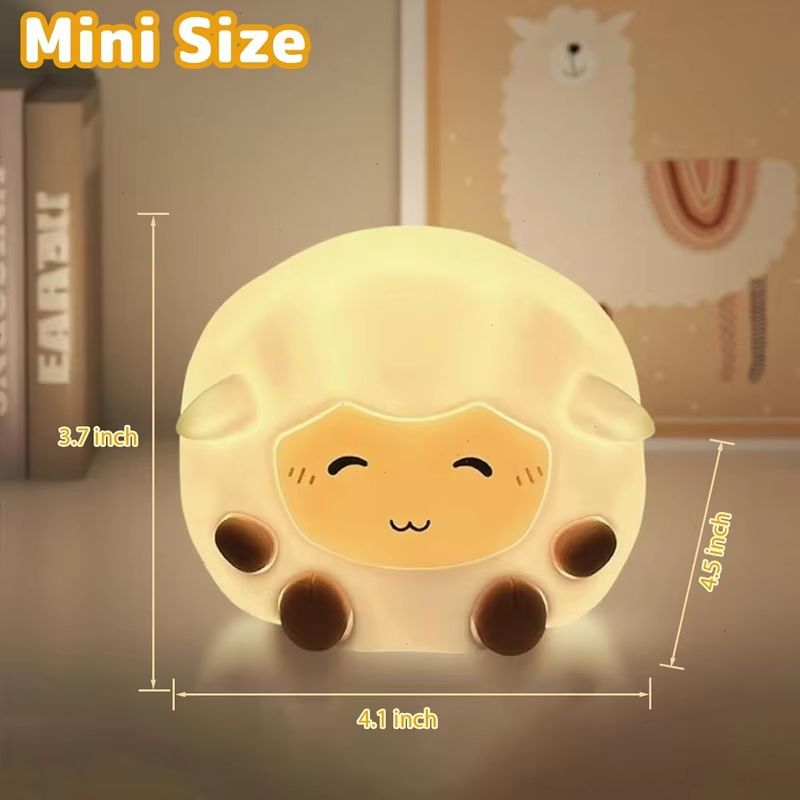Cute Cartoon Animal RGB Night Light USB Rechargeable Silicone Touch Lamp