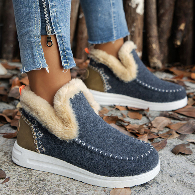 Womens Snow Boots, Slip On Shoes, Plush Winter Footwear, Ankle Boots Platform, Plus Size Shoes