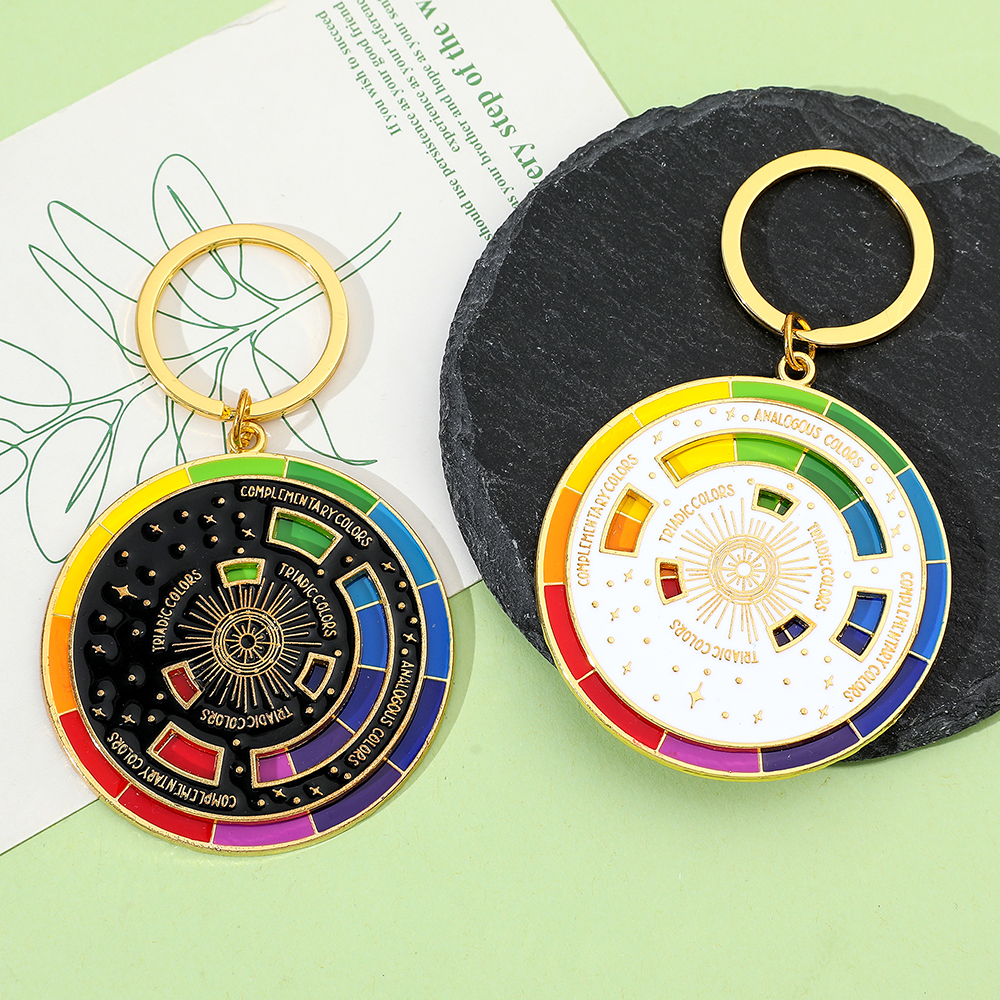 Color Wheel Keychain for Artists Interactive Art Gift Keyring