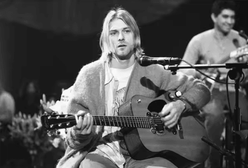 Kurt Cobain Black & White Poster Retro Rock Music Wall Art Canvas Print