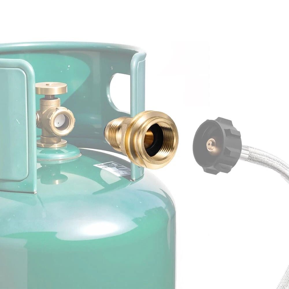 Tank Valve to Type Fitting, POL to Propane Tank Adapter for BBQ RV Heater Use