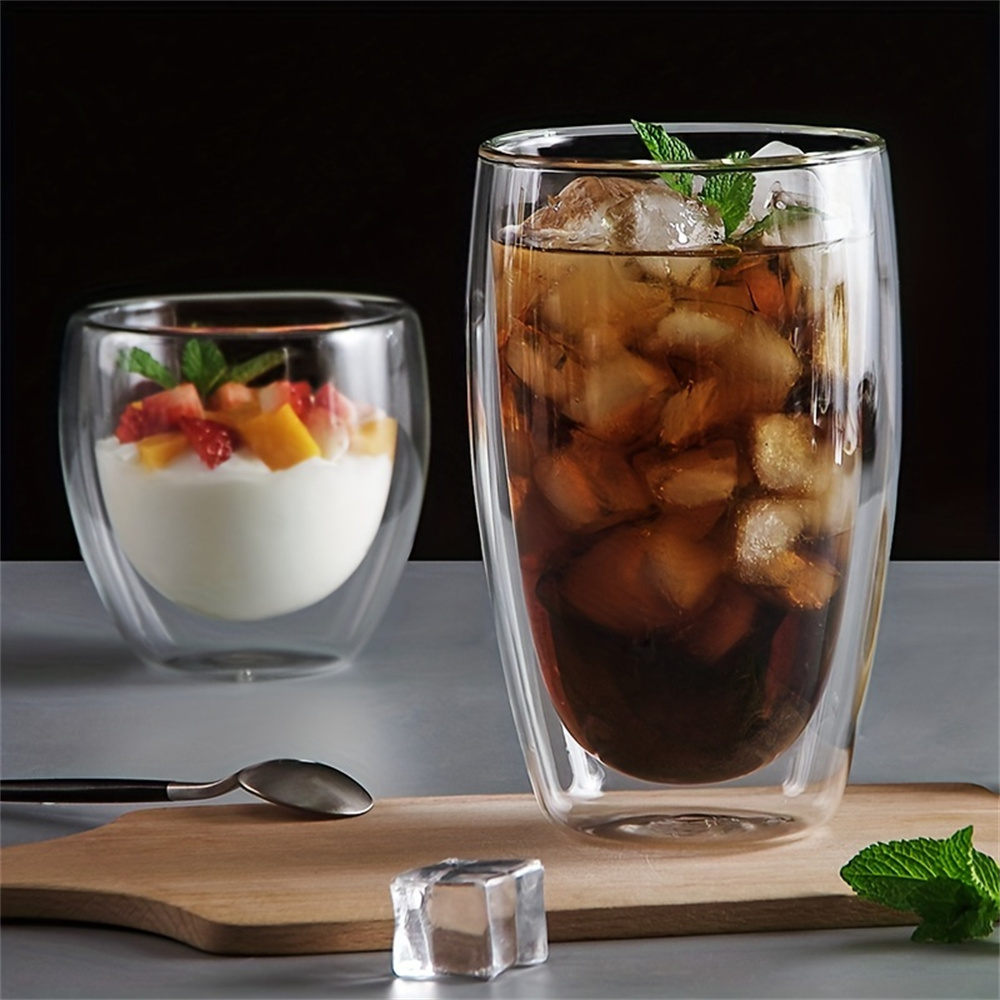 Double Wall Glass Espresso Cups Set Thermal Glass Coffee Cups Clear Insulated Coffee Mugs