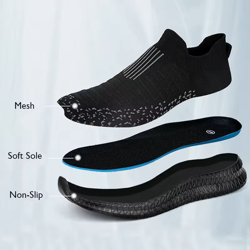 Mens Lightweight Slip On Walking Shoes with Breathable Mesh