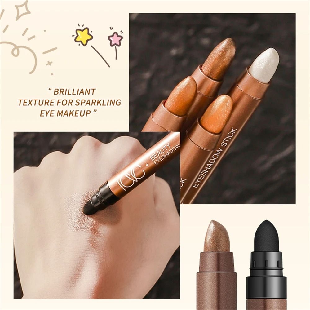 GlowDuo Double Head Waterproof Eyeshadow Stick Shimmer Glitter Crayon