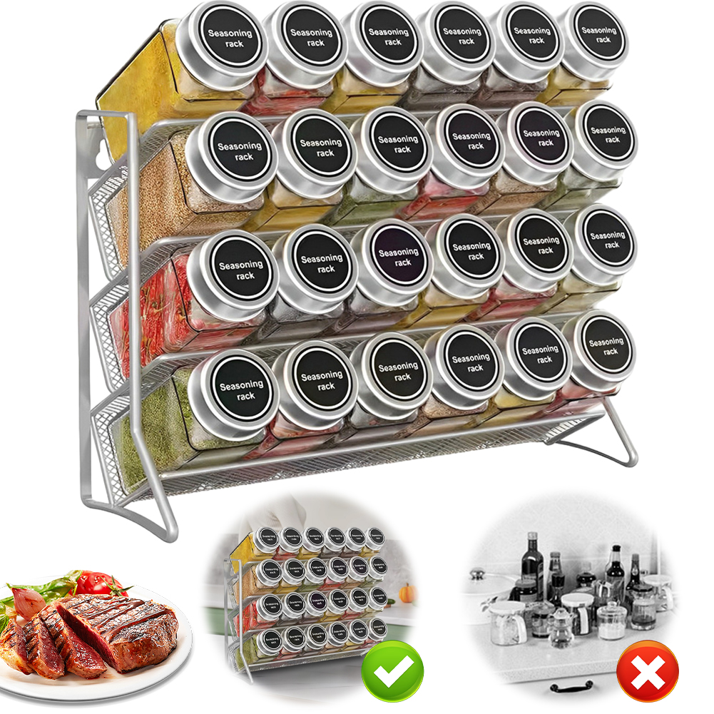 Container Holder Wall Mounted Cupboard Storage Shelf for Kitchen