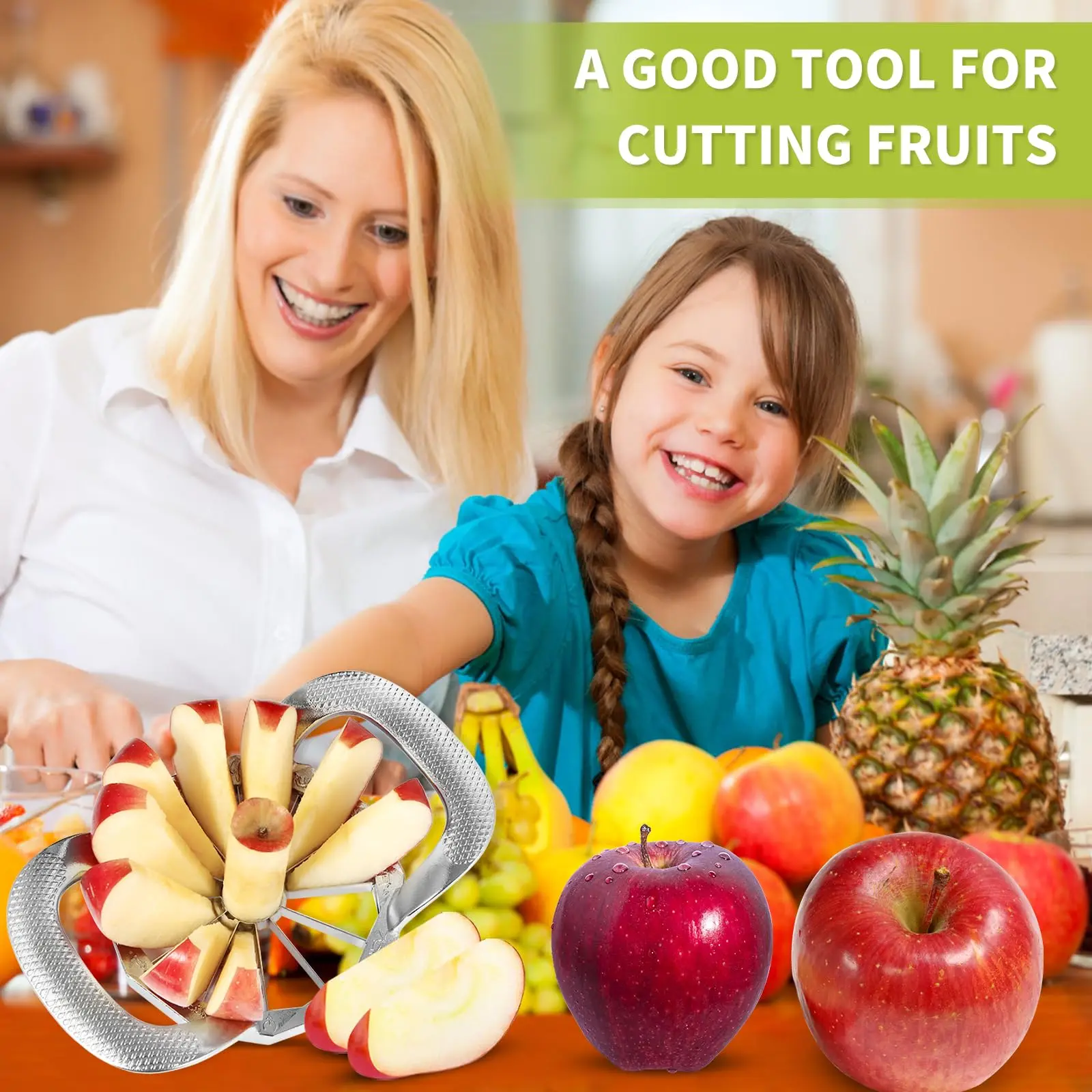 Blade Stainless Steel Apple Slicer & Ultra Sharp Fruit Cutter