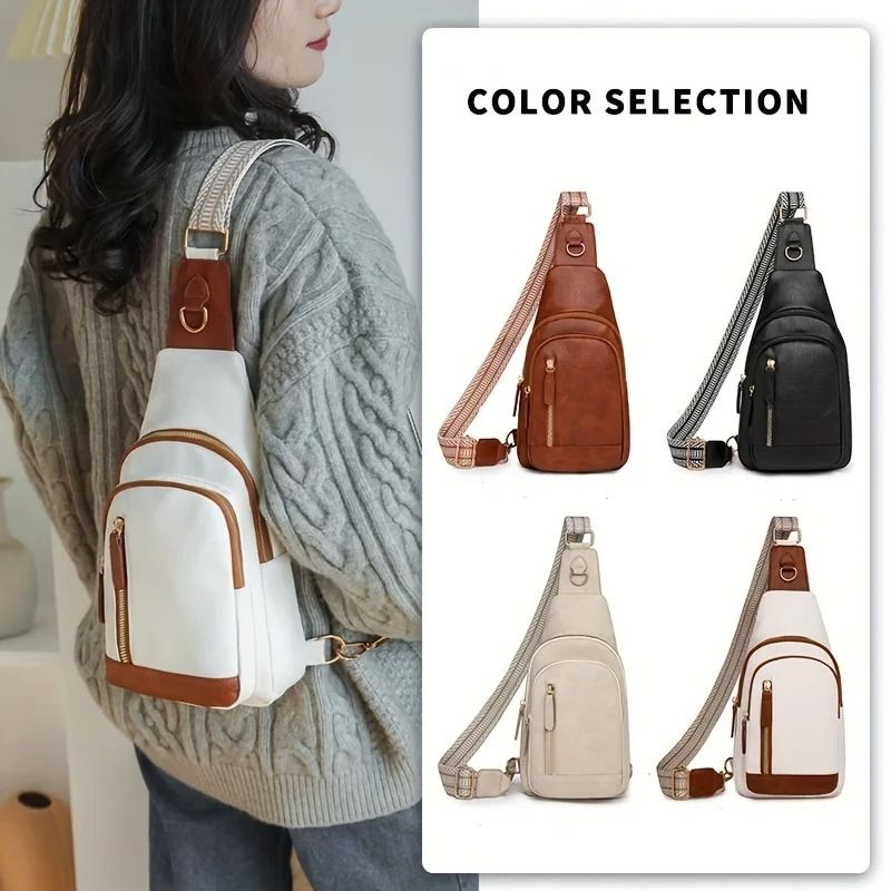 PU Womens Chest Bag Single Shoulder Crossbody