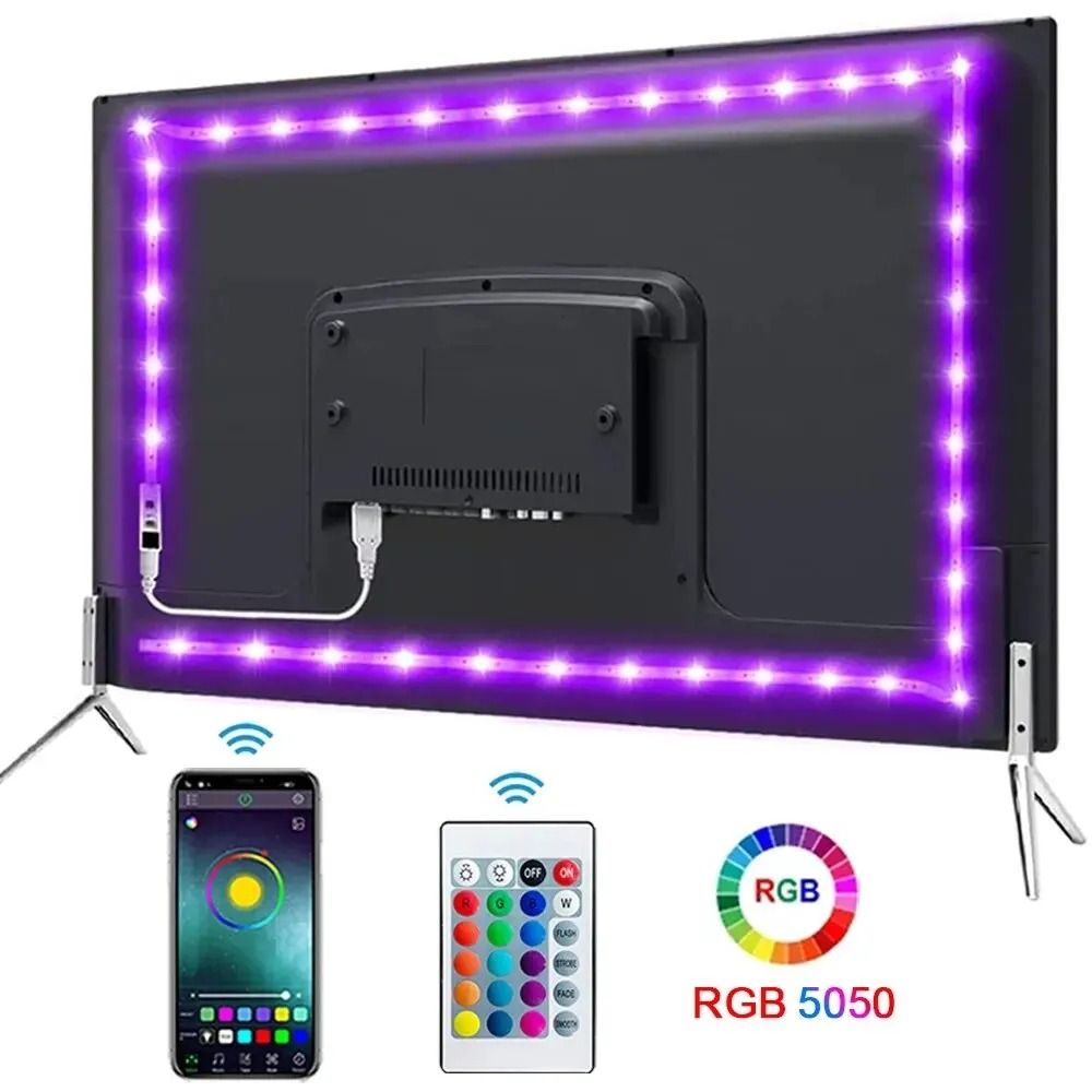 Tape Bluetooth USB LED Strip Light RGB Flexible Self Adhesive Lighting