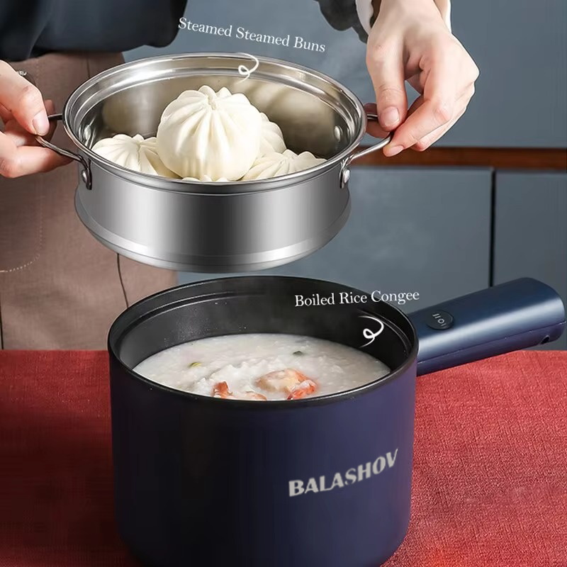 Multifunction Electric Cooker Single/Double Layer Non-Stick Hot Pot & Rice Cooker for Dorms, Small Kitchens.