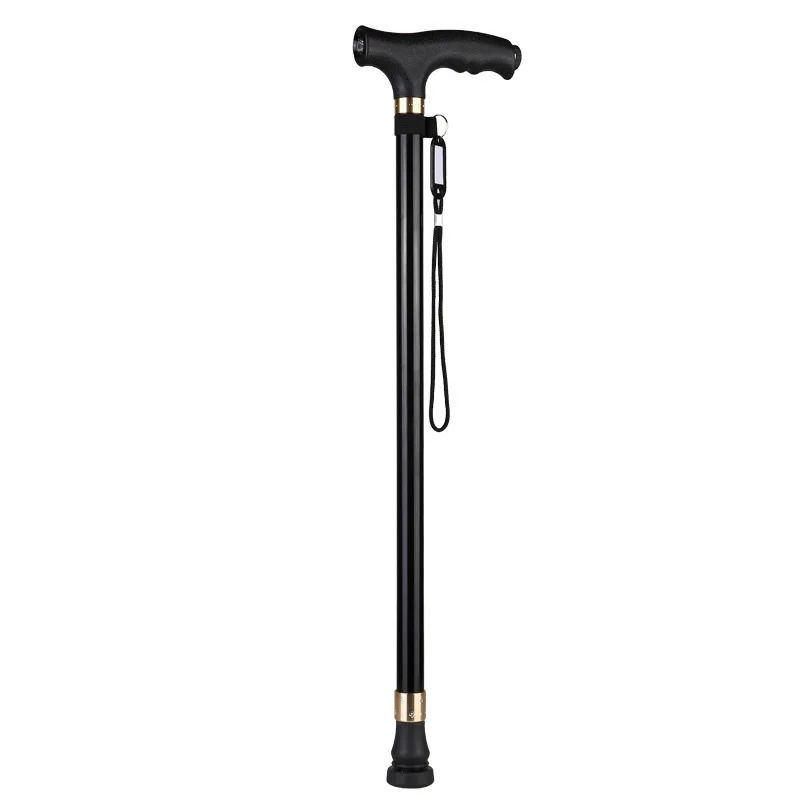 Non Slip Retractable Walking Cane with LED Light Aluminum Alloy Elderly Support Stick