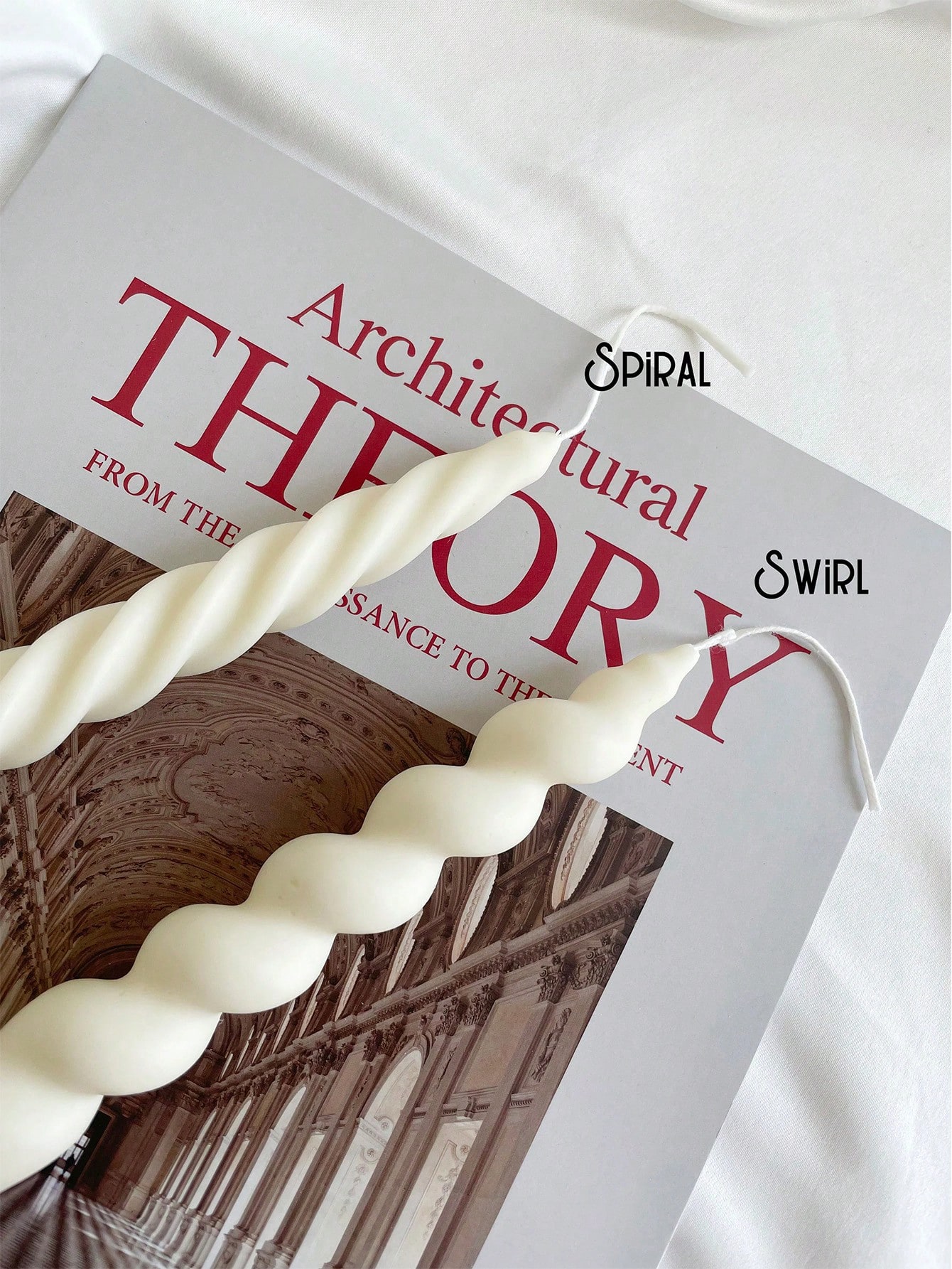 Twisted Swirl Taper Candles, Long Decorated Candles, Unscented Pastel Soy Wax, for Wedding, Birthday, Home Decoration