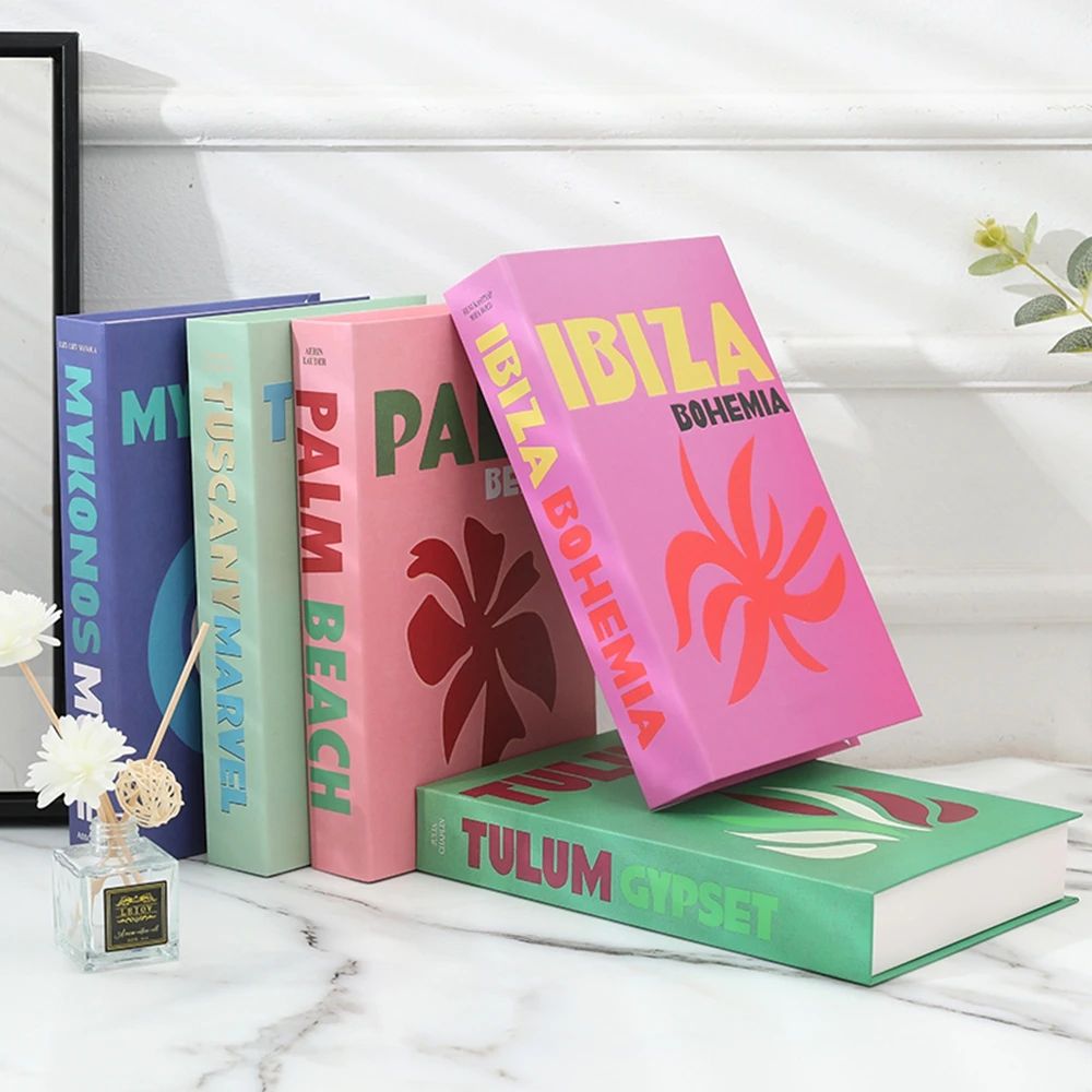 Travel Series Decorative Book Storage Box – Magnetic Fake Book Organizer for Coffee Table & Home Decor