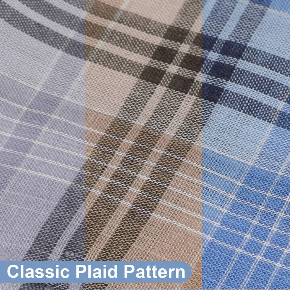 Classic Plaid Cotton Handkerchiefs Pocket Square for Men