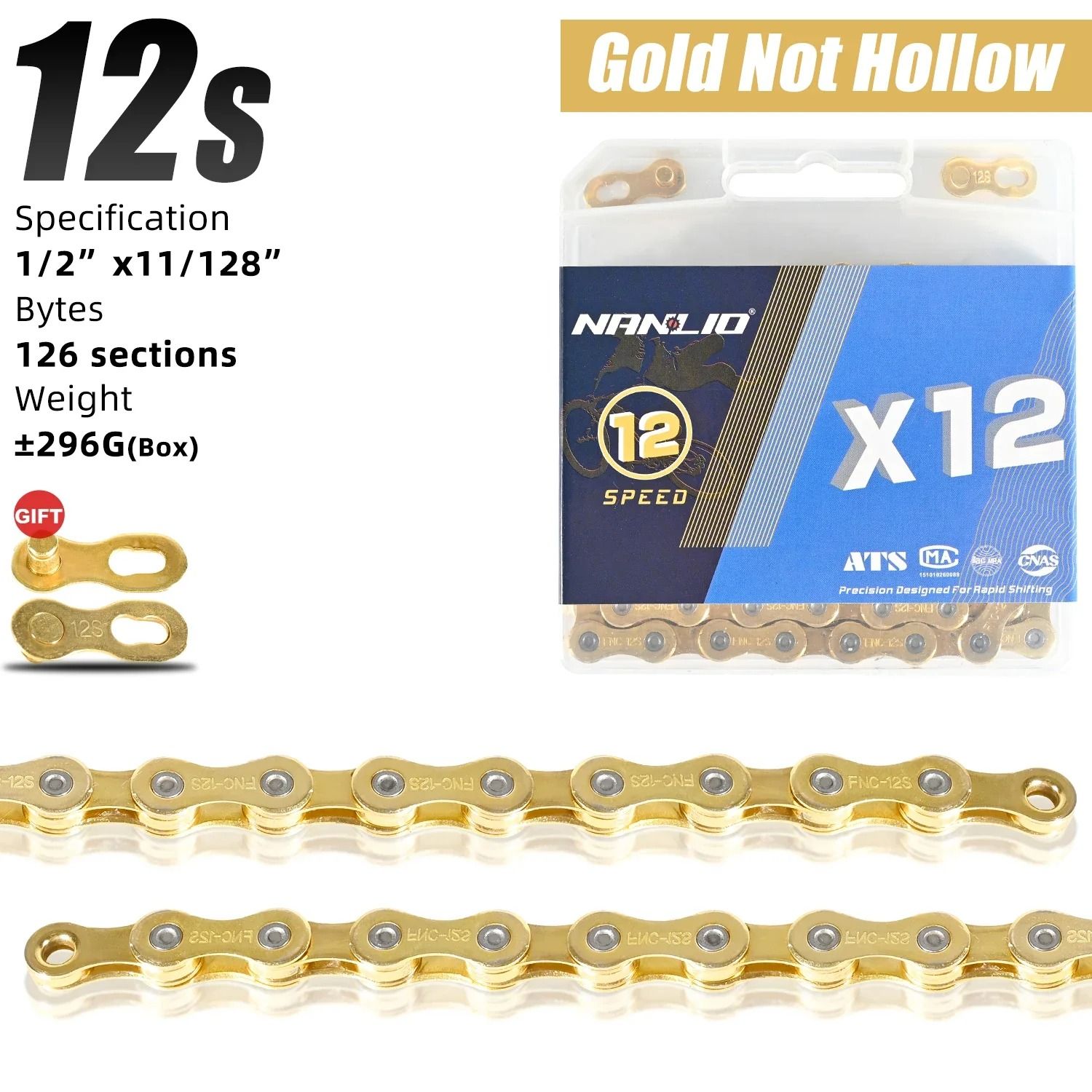 Nanlio Bike Chain X8 X9 X10 X11 X12 Variable Speed 116L 126L