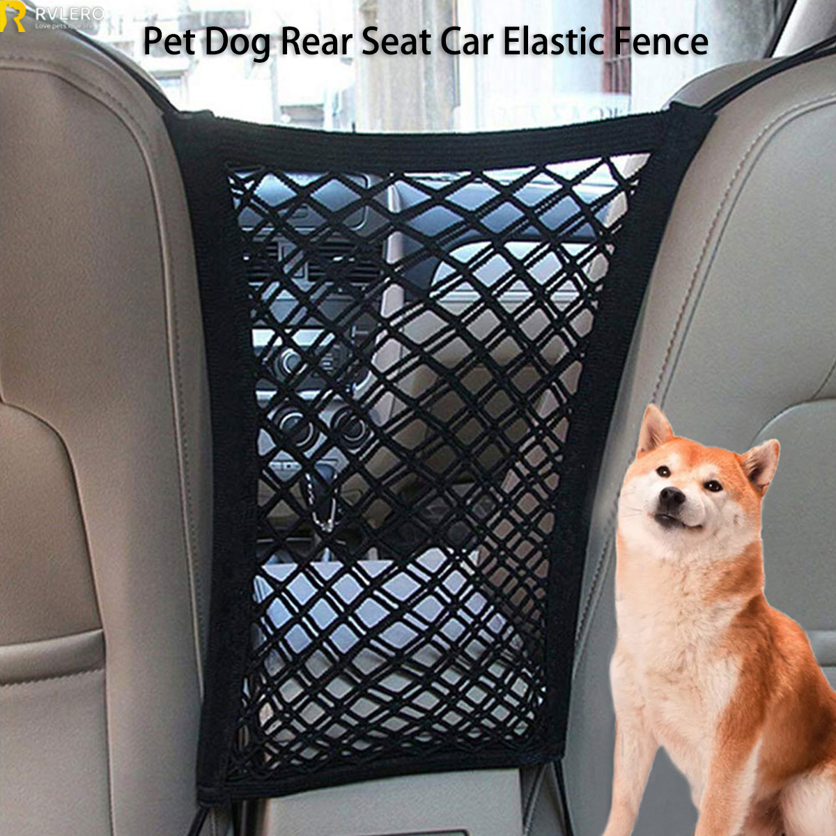 Elastic Double Layer Storage, Pet Dog Rear Seat Car Fence, Dog Isolation Protection Net, Pet Safety Rail Separation Net