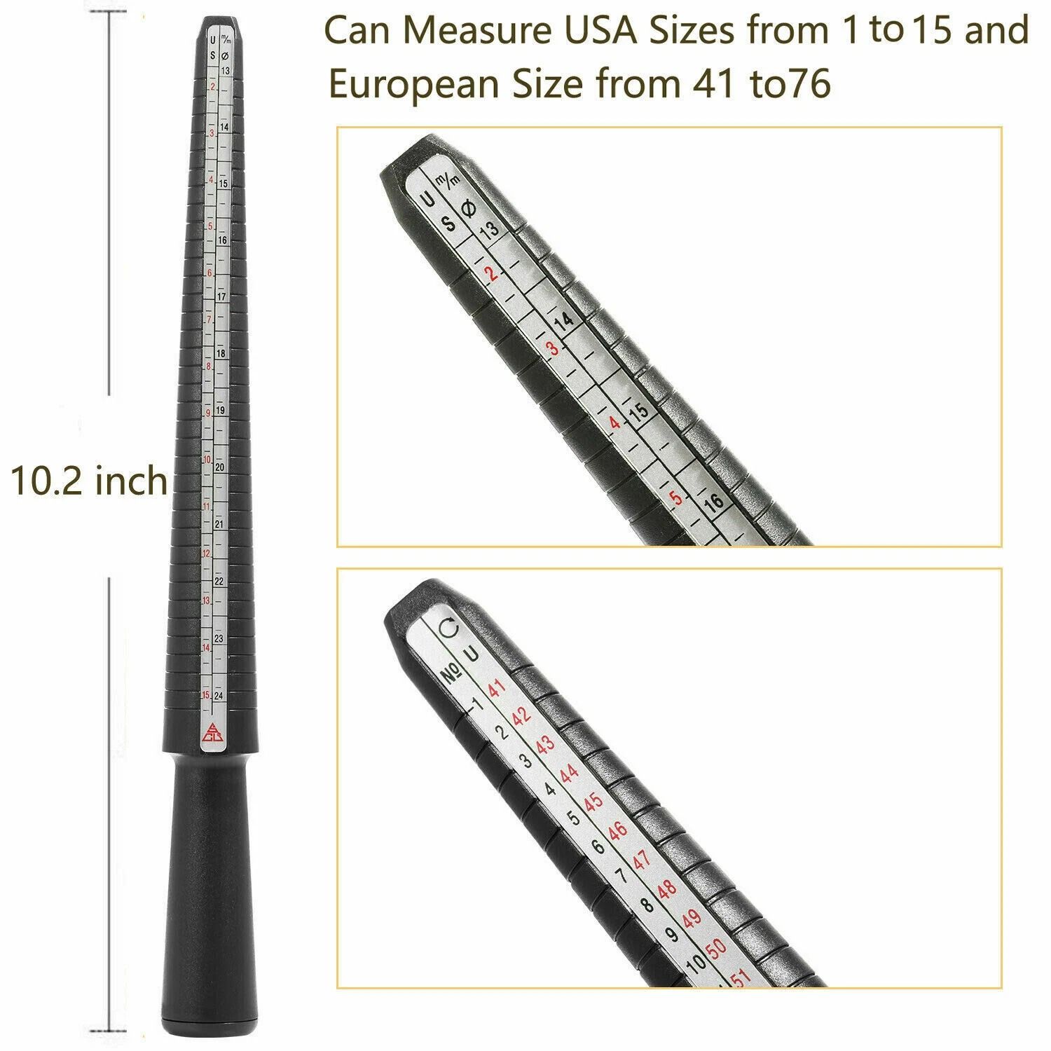 Jewelry Tool Plastic, Ring Sizer Guage Mandrel, Finger Sizing Measure Stick for Perfect Fit