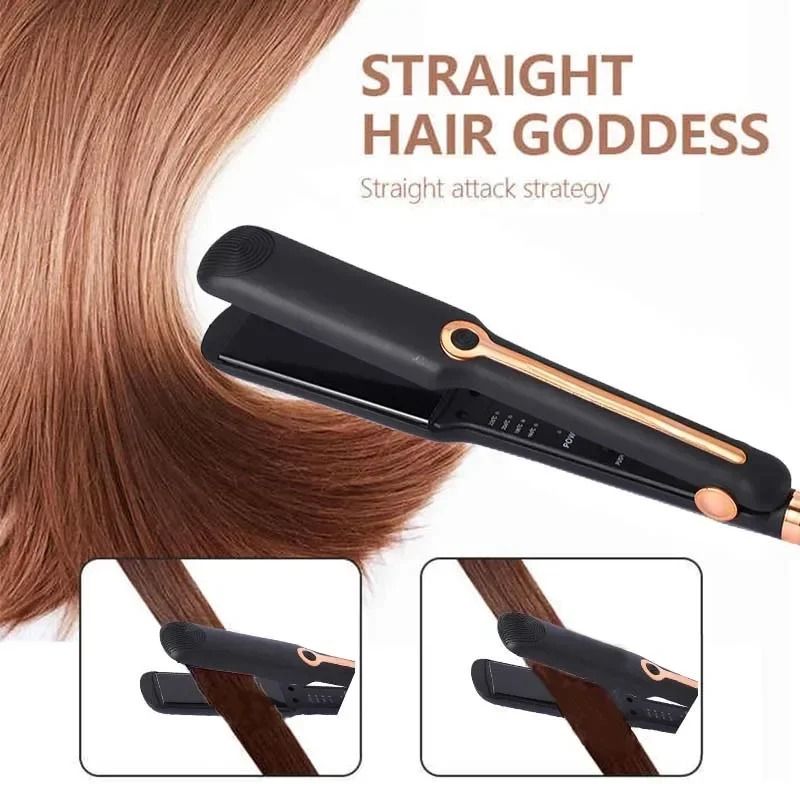 2 in 1 Hair Straightener and Curler Ceramic Flat Iron with Adjustable Temperature and Negative Ion Technology