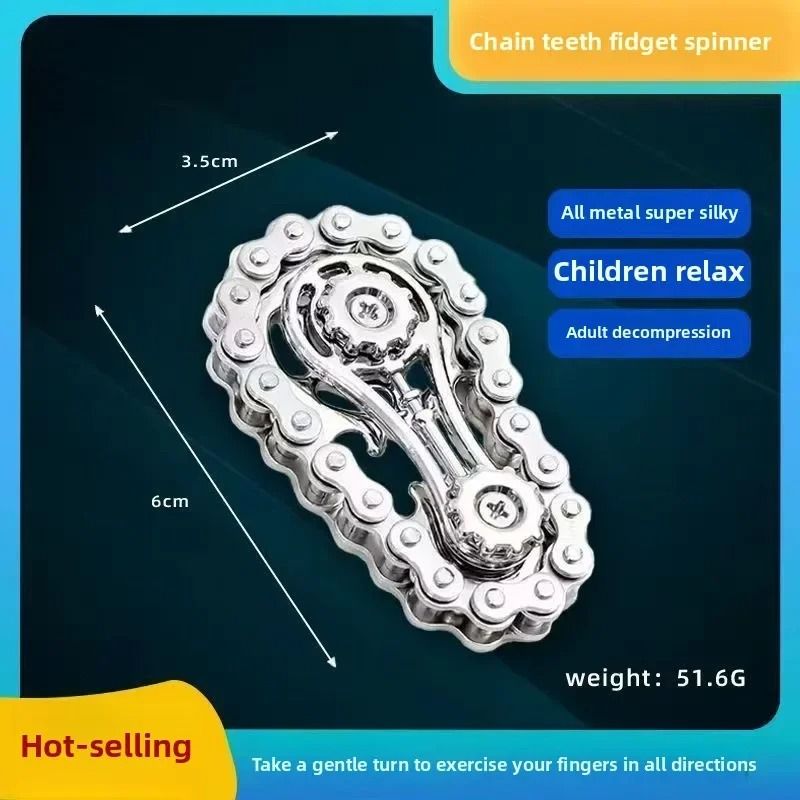 Metal Sprocket Flywheel Fidget Spinner Toy