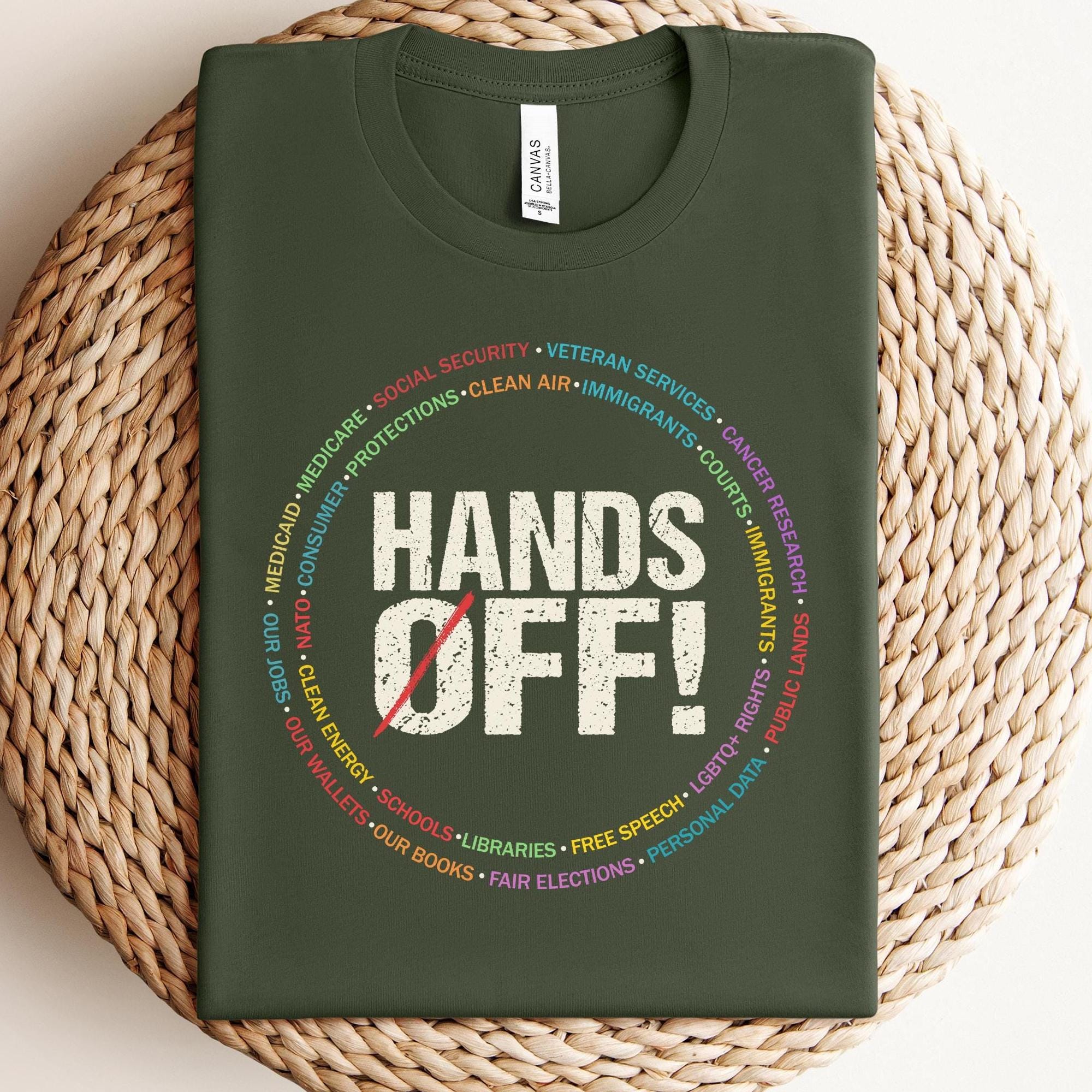 Hands Off Protest Shirt Political Activism Tee Save Public Lands Social Rights Graphic Shirt