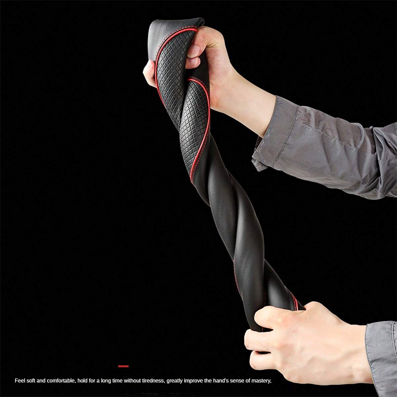 Universal Leather Diamond Steering Wheel Cover All Seasons Durable Anti-Slip Veins Design