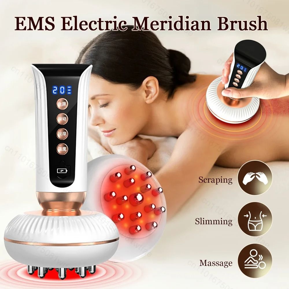 Red Light Heated Body Shaping Massage Brush with EMS and Guasha Therapy