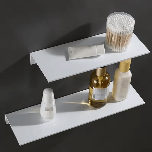 No-Drilling White Wall Shower & Kitchen Storage Rack