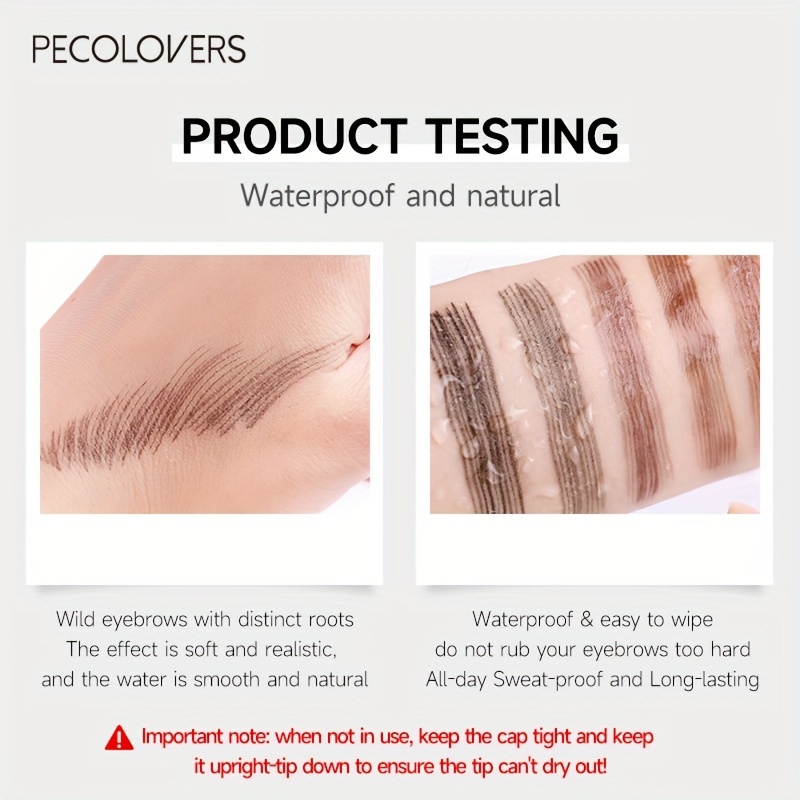 Waterproof Eyebrow Pen with 4 Split Tip, Long-Lasting Eyebrow Tattoo Makeup Pencil for Natural Hair-Like Strokes