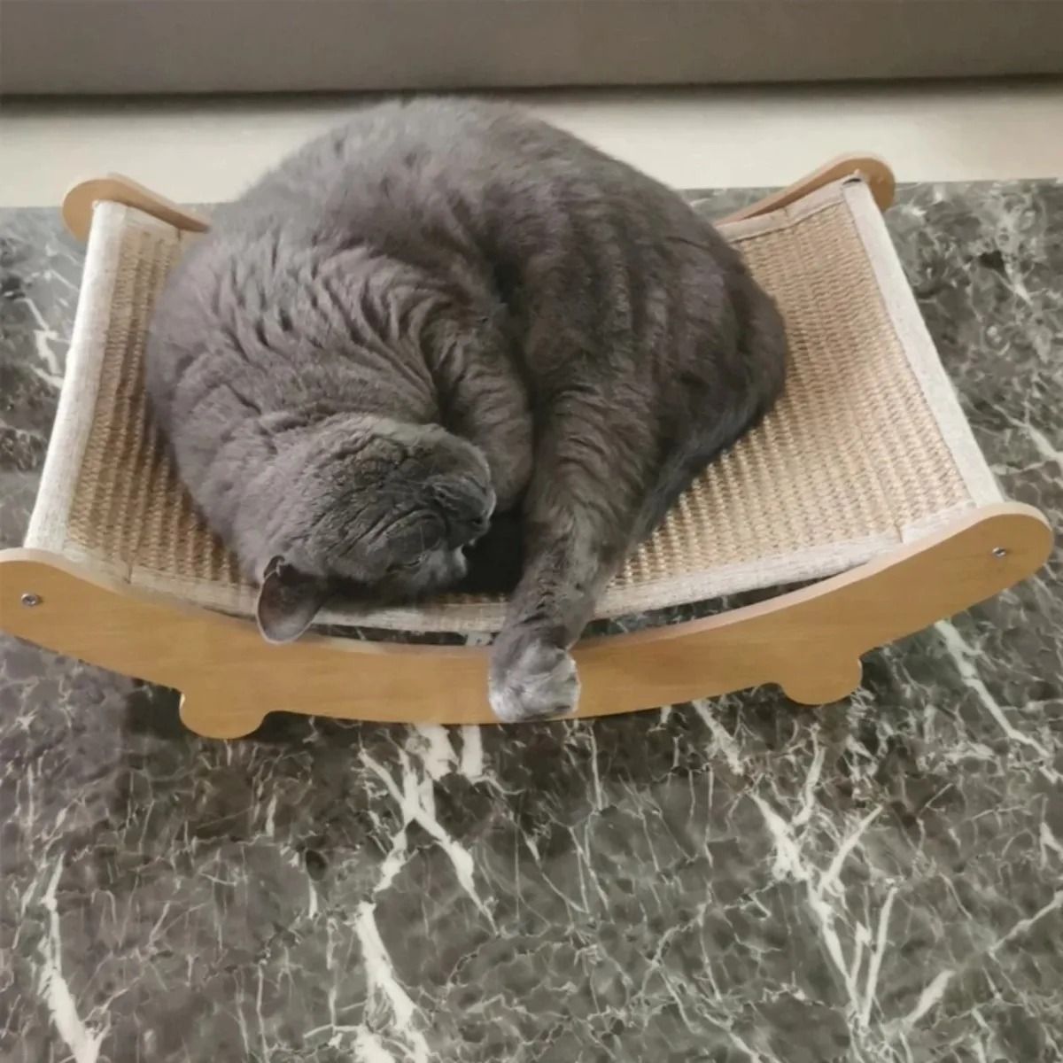 Wooden Cat Scratching Bed Kit with Detachable Scratch Board Multifunction Toy