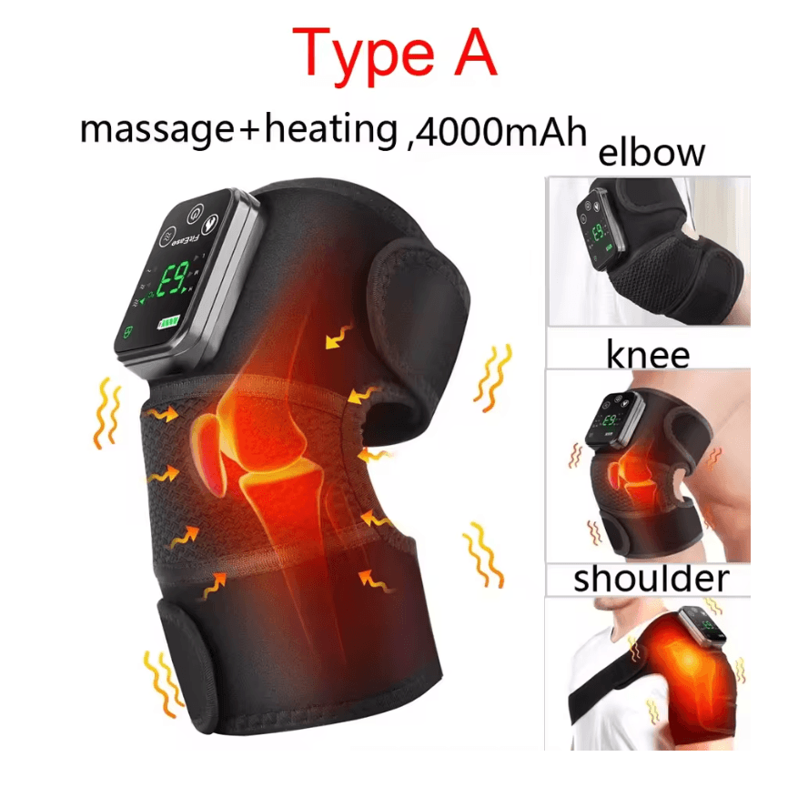 Heated Vibration Knee and Joint Massager with Hot Compress Pain Relief