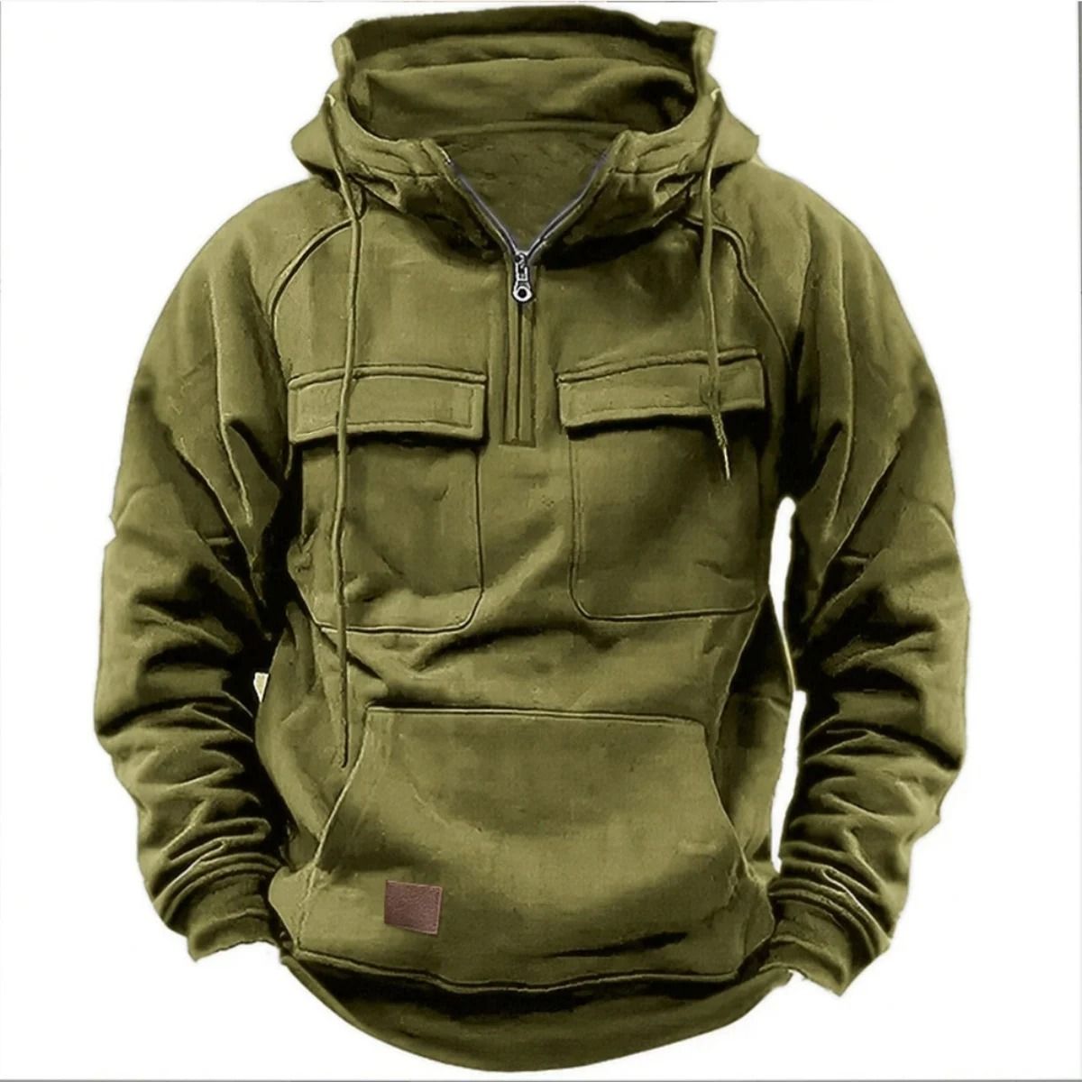 Autumn Winter Mens Casual Hoodie with Multi Pocket Design