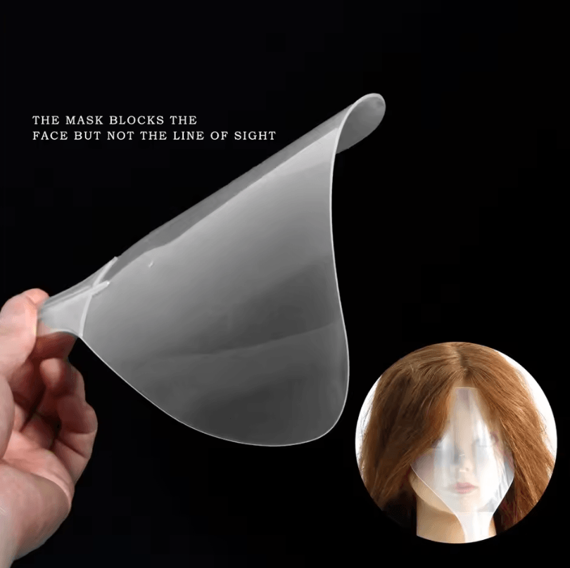 Barber Clear Plastic Face Shield Waterproof Hairspray and Salon Protective Pad for Face and Eyes