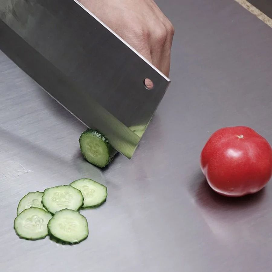 Stainless Steel Folding Chopping Board Double Sided L Shaped Kitchen Prep Board