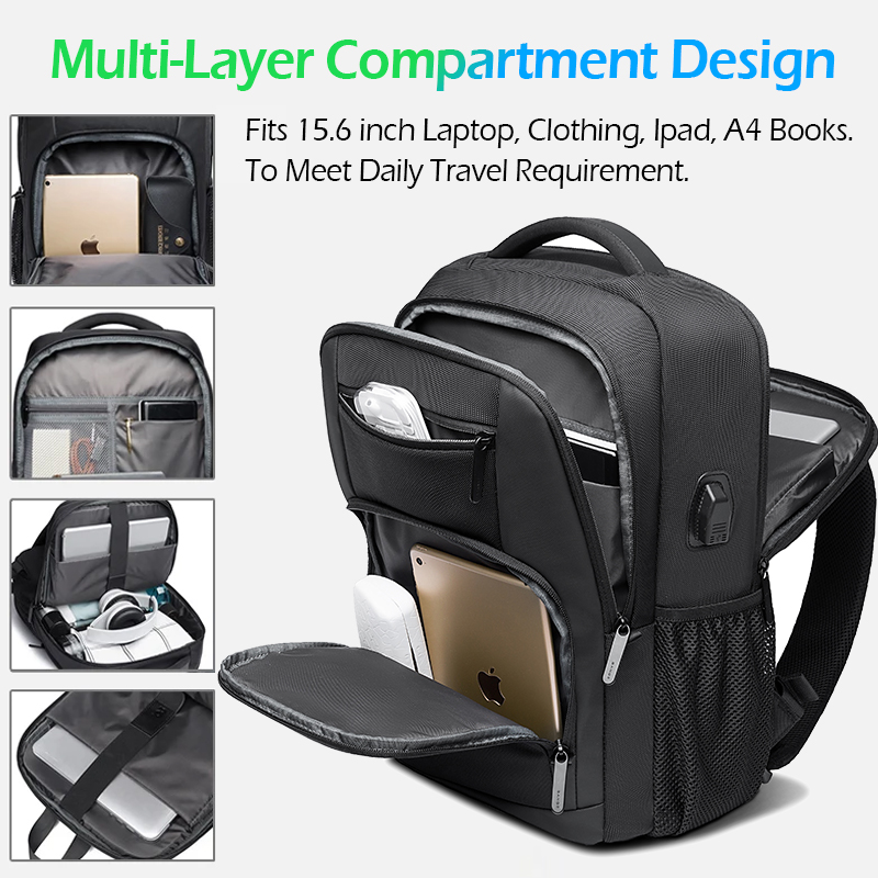 Lightweight laptop backpack with USB Charging Port Waterproof Travel Daypack for Work School