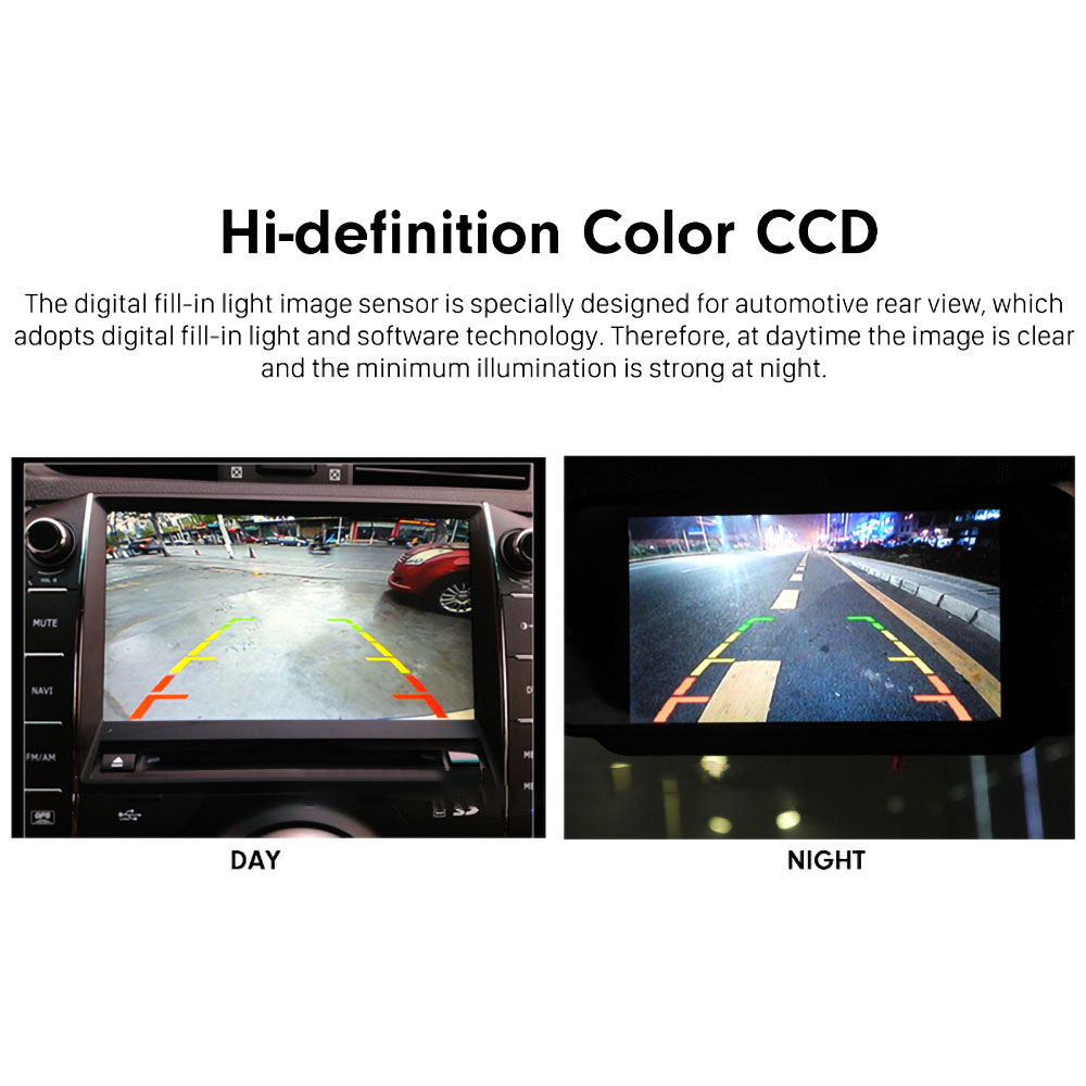 Car Backup Camera Rear HD, Wide Viewing Angle, CCD Camera, Night Vision