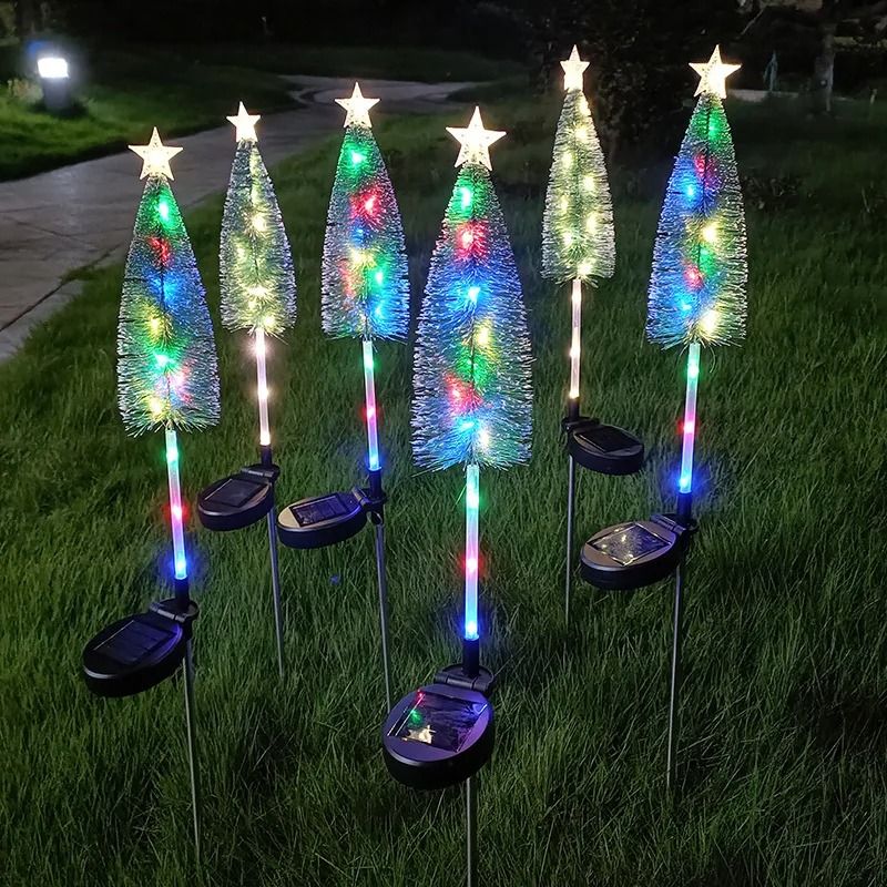 Solar Powered Mini Christmas Tree Stakes