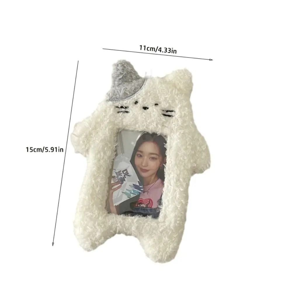 Cute Plush Photocard Holder Cartoon Keychain Photo Card Case