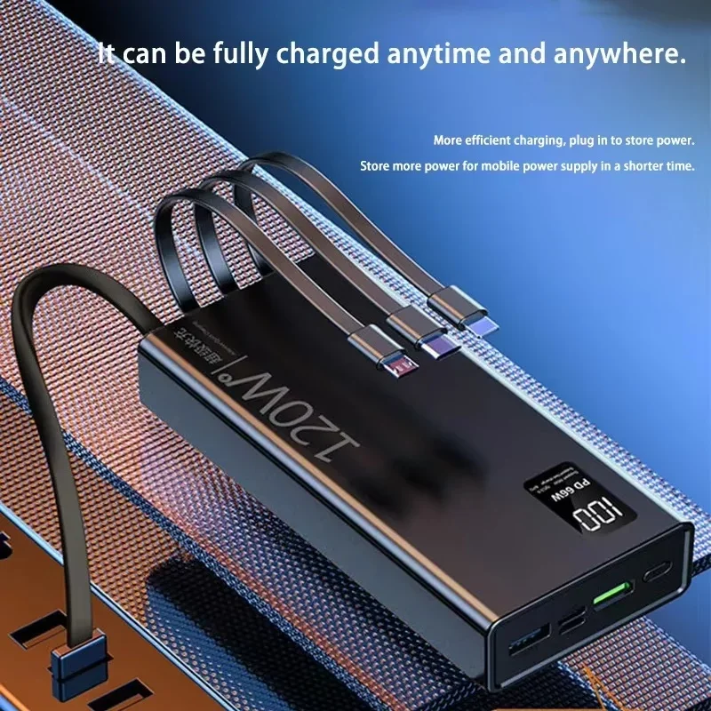 High Capacity Power Bank with Fast Charging Cables